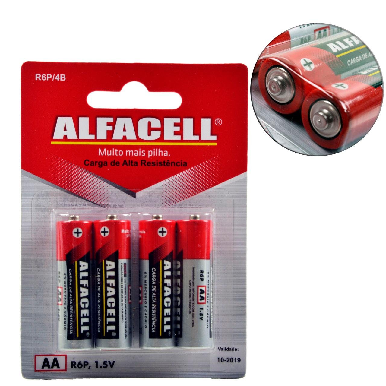 PILHA AA ALFACELL 4 UNID